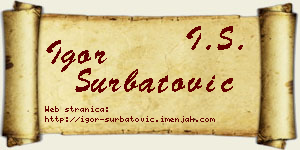 Igor Šurbatović vizit kartica